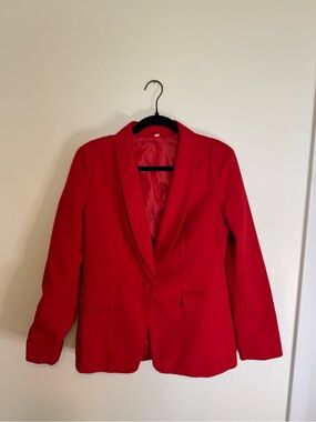 Striking Red Single-Button Blazer | size small